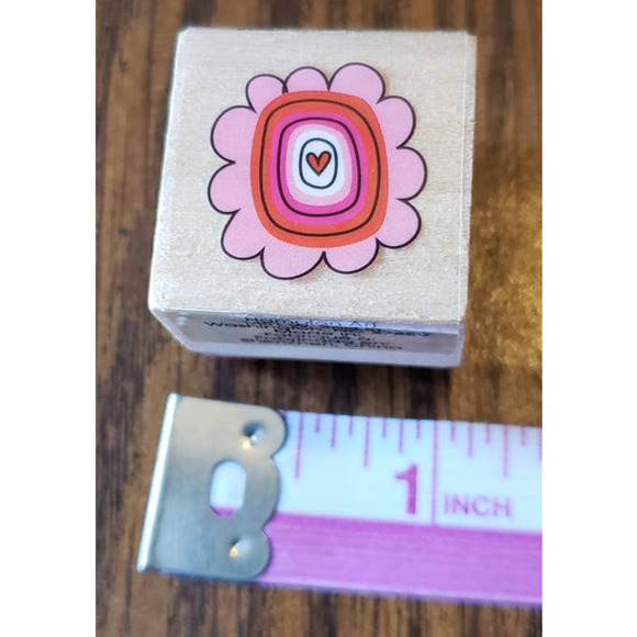 Love Flower Valentines Studio G Pink Light Wood Mounted Rubber Stamp Hampton Art - Picture 2 of 8